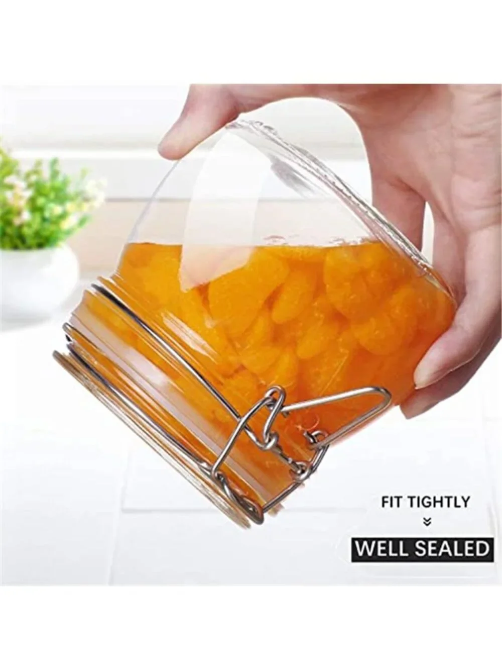 6-Pack 17oz Short Glass Jars for Drawers,Small Airtight Food Canisters for Spice